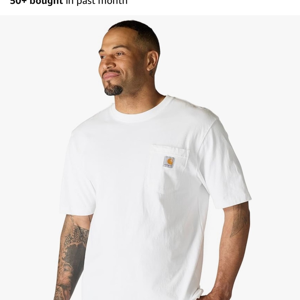 Carhartt Men's Loose Fit White Tee with Pocket